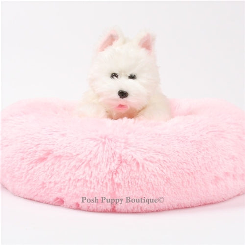 Susan Lanci Shag Bed - Cream - Posh Puppy Boutique