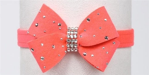 Susan Lanci Silver Stardust Nouveau Bow Collar in Many Colors - Posh Puppy Boutique