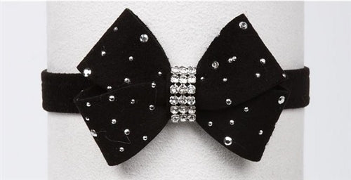 Susan Lanci Silver Stardust Nouveau Bow Collar in Many Colors - Posh Puppy Boutique