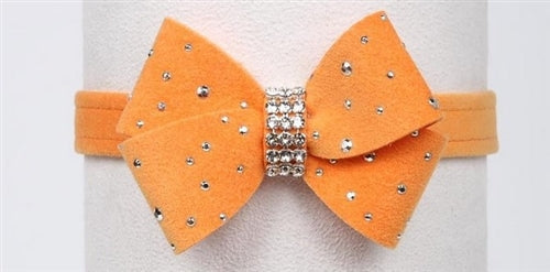 Susan Lanci Silver Stardust Nouveau Bow Collar in Many Colors - Posh Puppy Boutique