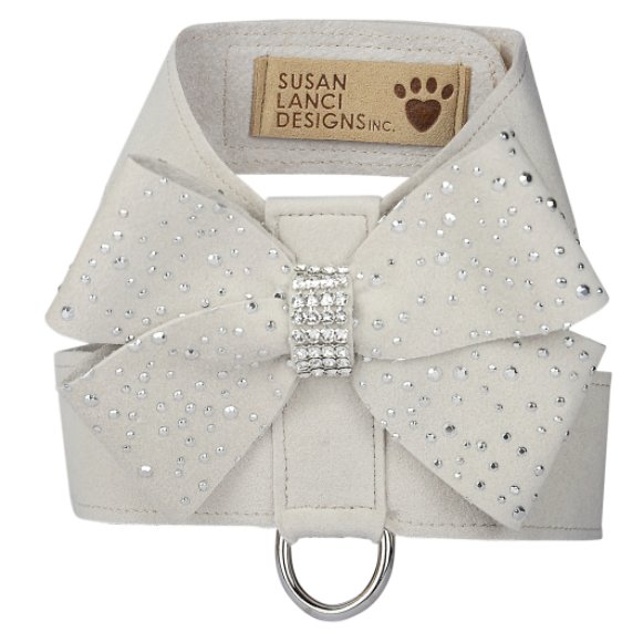Susan Lanci Silver Stardust Nouveau Bow Tinkie Harnesses in Many Colors - Posh Puppy Boutique