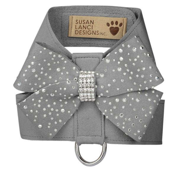 Susan Lanci Silver Stardust Nouveau Bow Tinkie Harnesses in Many Colors - Posh Puppy Boutique