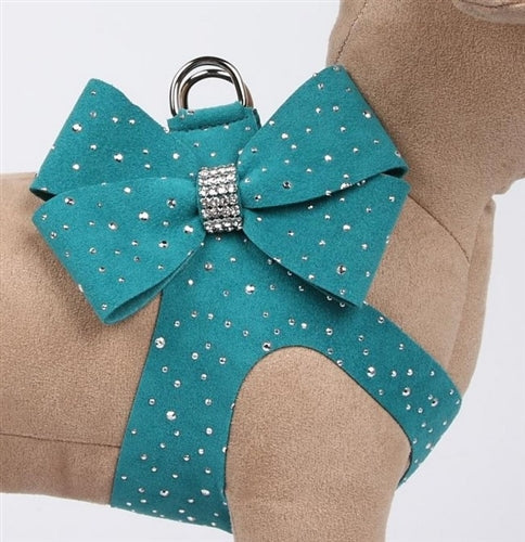 Susan Lanci Silver Stardust with Nouveau Bow Step-In Harness- Many Colors - Posh Puppy Boutique
