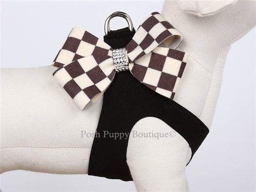 Susan Lanci Step In Harnesses - Windsor Check Collection - Nouveau Bow - Posh Puppy Boutique