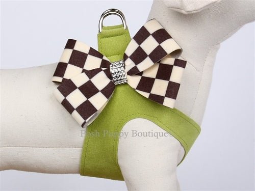 Susan Lanci Step In Harnesses - Windsor Check Collection - Nouveau Bow - Posh Puppy Boutique