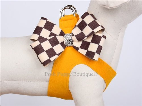 Susan Lanci Step In Harnesses - Windsor Check Collection - Nouveau Bow - Posh Puppy Boutique