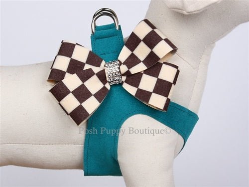 Susan Lanci Step In Harnesses - Windsor Check Collection - Nouveau Bow - Posh Puppy Boutique