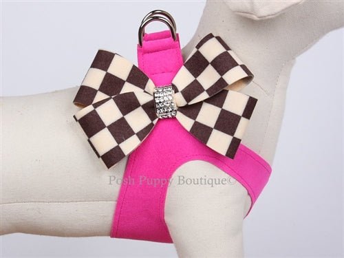 Susan Lanci Step In Harnesses - Windsor Check Collection - Nouveau Bow - Posh Puppy Boutique