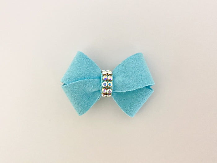 Susan Lanci Tiffi Blue AB Crystal Hair bow - Posh Puppy Boutique