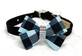 Susan Lanci Tiffi Gingham Nouveau Bow Ultrasuede Collar - Posh Puppy Boutique