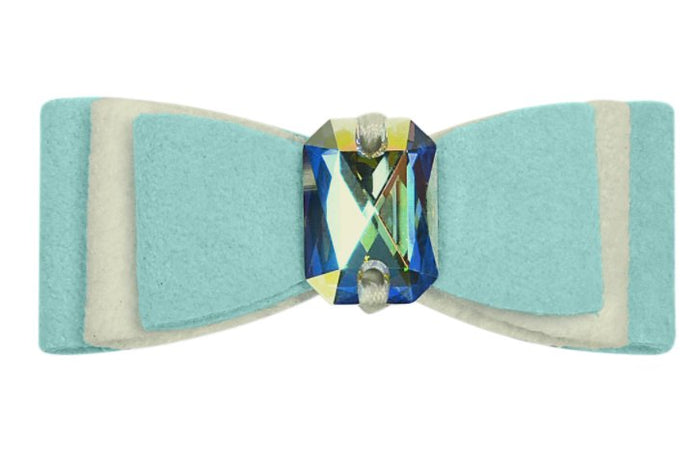 Susan Lanci Tiffi's Gift Big Bow Hair Bow with AB Crystal - Posh Puppy Boutique