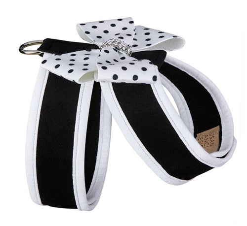 Susan Lanci Two Tone Polka Dot Nouveau Bow Tinkie Harness - Posh Puppy Boutique