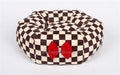 Susan Lanci Windsor Check Collection Bed - Red Nouveau Bow - Posh Puppy Boutique