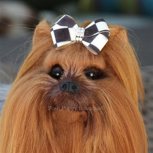 Susan Lanci Windsor Check Collection Nouveau Bow Hair Bows - Posh Puppy Boutique