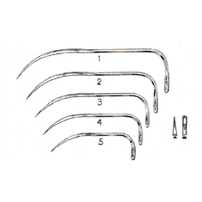 Suture needles-back curved loopuyt used in funeral service operations, from lynch supply
