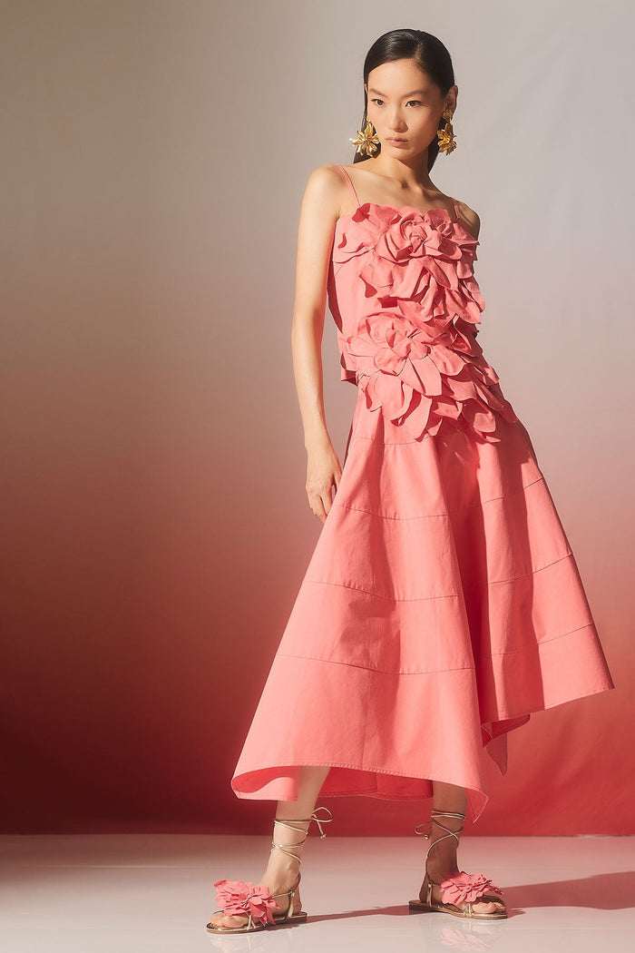 Tech Cotton Taffeta Origami Spiral Skirt