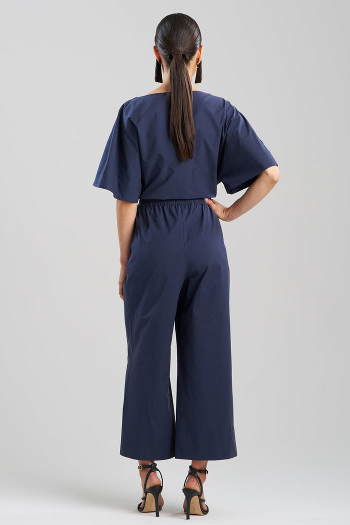 Tech Cotton Taffeta Pull Over Cropped Pants
