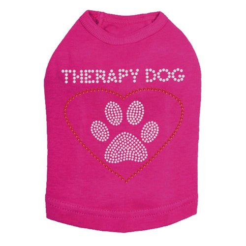 Therapy Dog Rhinestones Tank - Many Colors - Posh Puppy Boutique