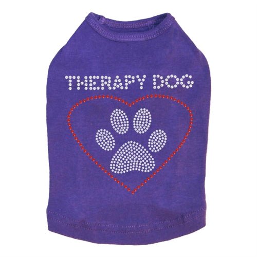 Therapy Dog Rhinestones Tank - Many Colors - Posh Puppy Boutique