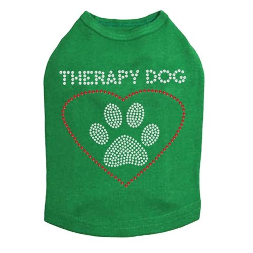 Therapy Dog Rhinestones Tank - Many Colors - Posh Puppy Boutique
