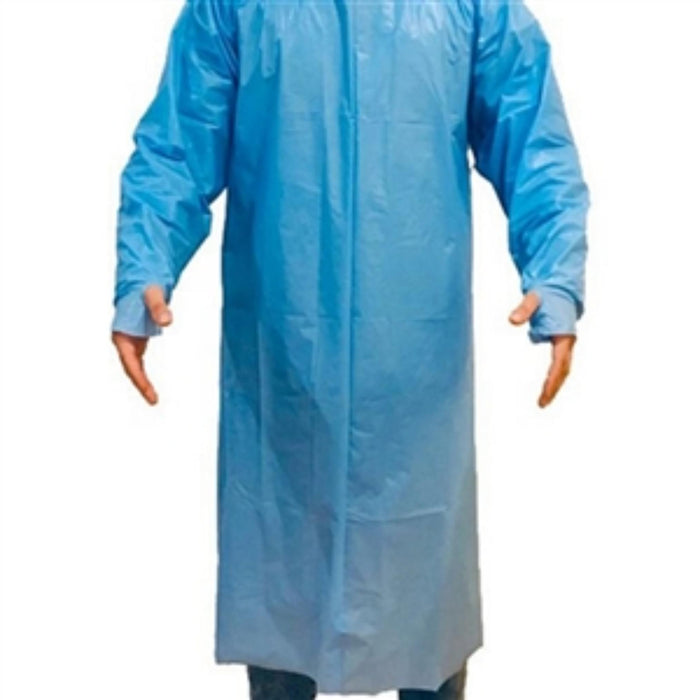 Thumb loop polypropylene isolation gown used in funeral service operations, from lynch supply