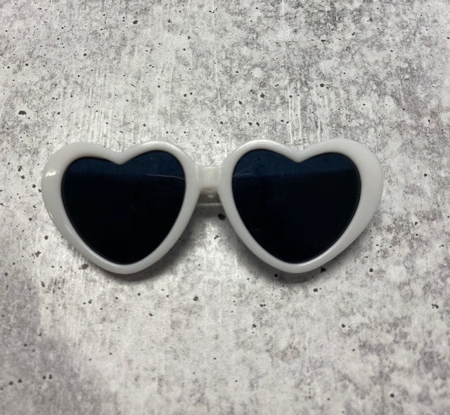 Tiny Dog Heart Sunglasses in White