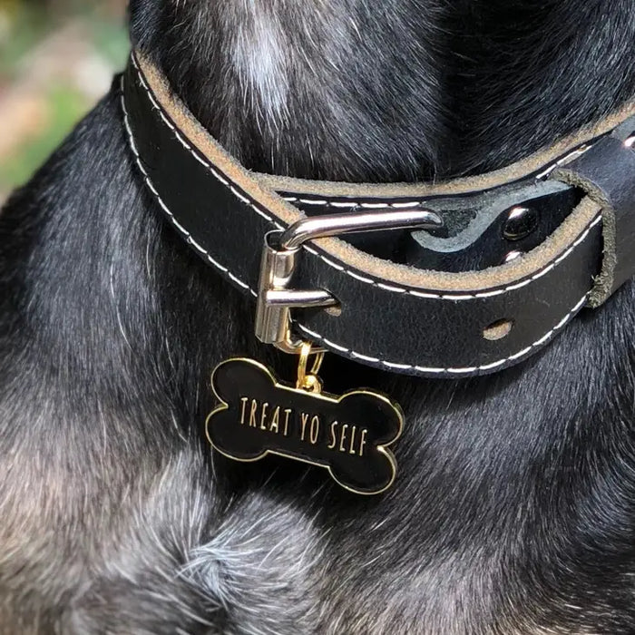 Treat Yo Self Pet ID Tag in Black