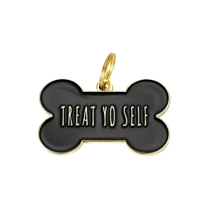 Treat Yo Self Pet ID Tag in Black