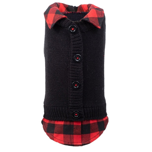 Two Fer Cardigan in Black & Buffalo - Posh Puppy Boutique
