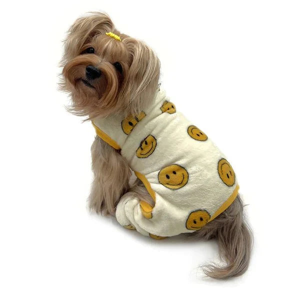 Ultra Plush Happy Face Front Sleeveless Pajamas - Posh Puppy Boutique