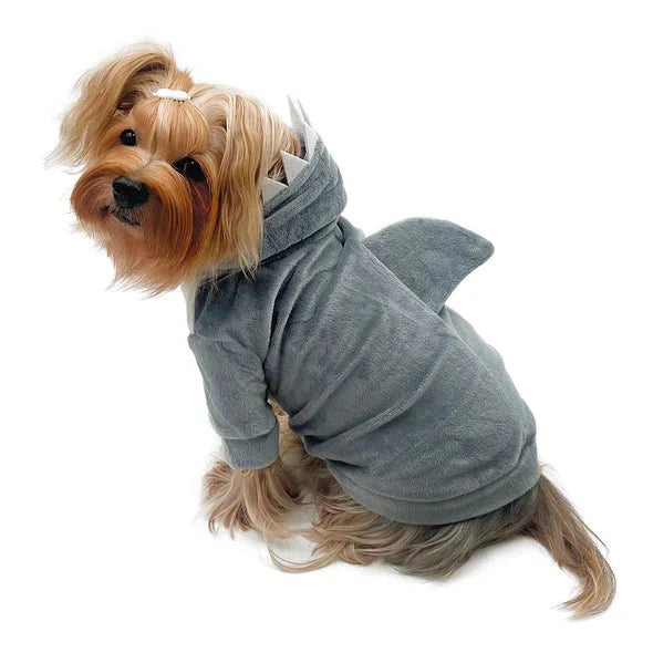 Ultra Plush Shark Hoodie with Fin & Teeth - Posh Puppy Boutique