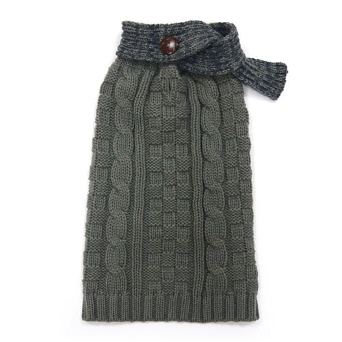 Urban Scarf Cable Sweater - Gray - Posh Puppy Boutique