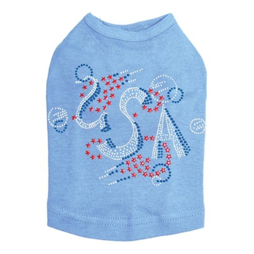 USA Large Rhinestone Tank - Many Colors - Posh Puppy Boutique