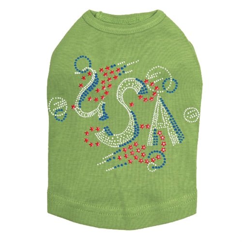 USA Large Rhinestone Tank - Many Colors - Posh Puppy Boutique