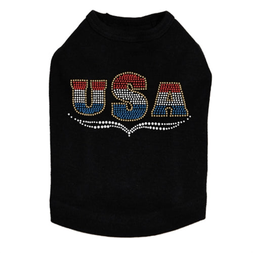 USA Tricolor Rhinestone Tank- Many Colors - Posh Puppy Boutique