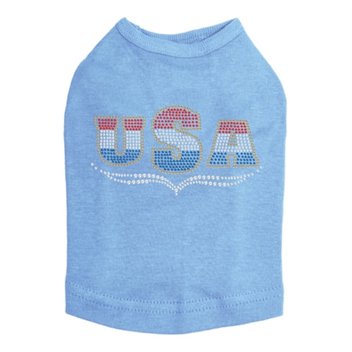 USA Tricolor Rhinestone Tank- Many Colors - Posh Puppy Boutique