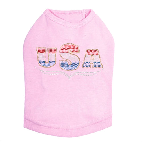 USA Tricolor Rhinestone Tank- Many Colors - Posh Puppy Boutique