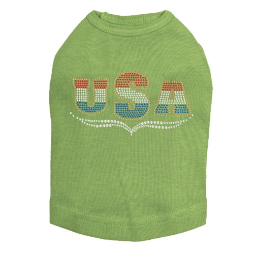 USA Tricolor Rhinestone Tank- Many Colors - Posh Puppy Boutique