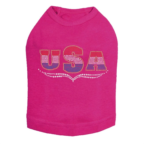 USA Tricolor Rhinestone Tank- Many Colors - Posh Puppy Boutique