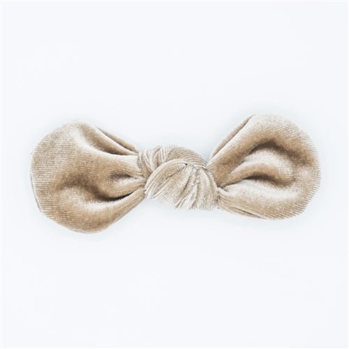 Velvet Hair Bow - Crème Brulee - Posh Puppy Boutique