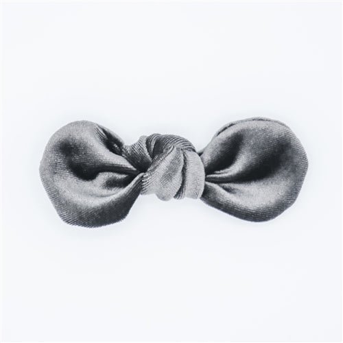 Velvet Hair Bow - Graphite - Posh Puppy Boutique