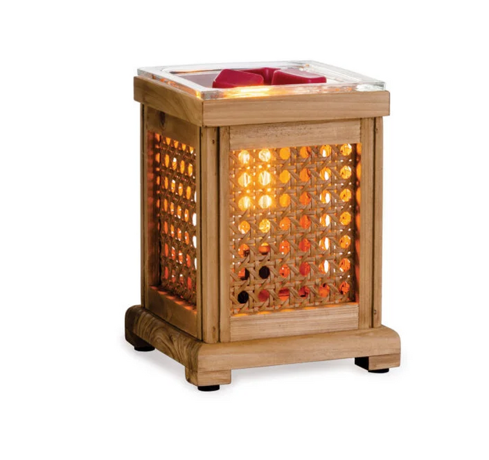 Vintage Bulb Illumination Fragrance Warmer - Wood and Cane