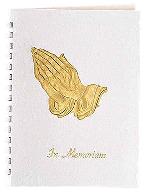 Visitor register-praying hands used in funeral service operations, from lynch supply