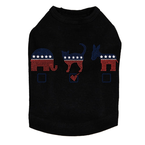 Vote Cat, Elephant, Donkey Dog Tank - Many Colors - Posh Puppy Boutique
