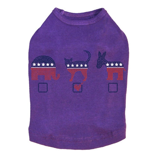 Vote Cat, Elephant, Donkey Dog Tank - Many Colors - Posh Puppy Boutique