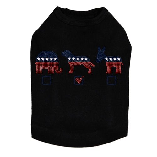 Vote Dog, Elephant, Donkey Dog Tank - Many Colors - Posh Puppy Boutique