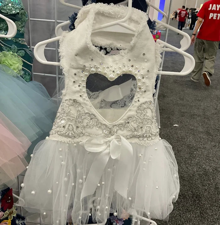White Denim Bride Dress