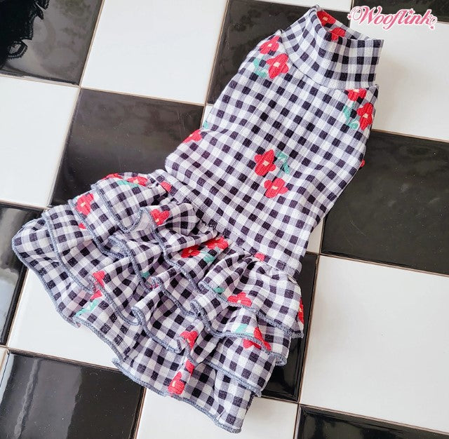 Wooflink Life is Better with Flowers Dress - Black
