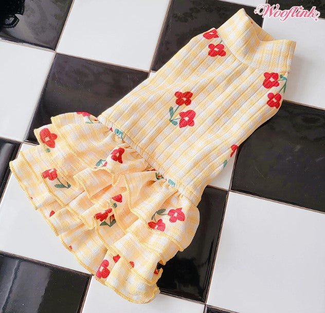 Wooflink Life is Better with Flowers Dress - Yellow - Posh Puppy Boutique