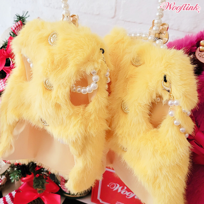 Wooflink Luxe Fur Vest in Yellow